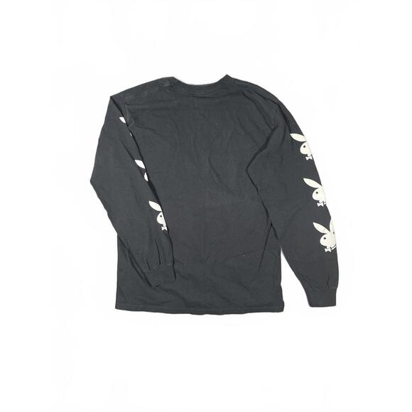 Playboy Black With White Bunnies Long Sleeve Graphic - Shirt Size Medium - Picture 5 of 5